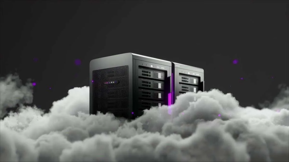 Server rack coperti da nuvole a simboleggiare il managed hosting